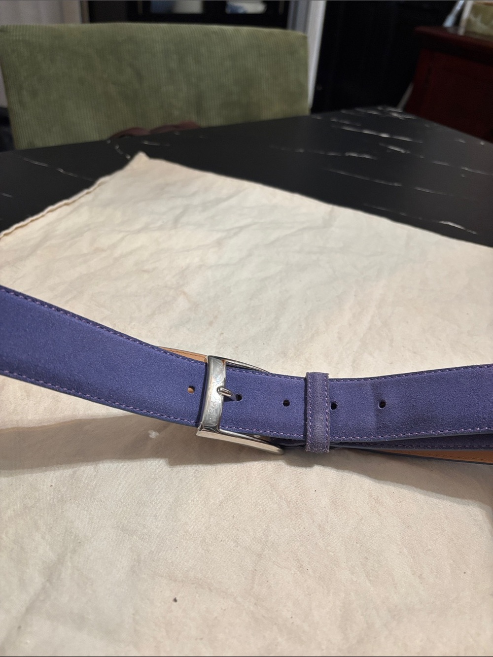 McGregor Purple Suede made in Italy Men’s Belt with Silver Buckle